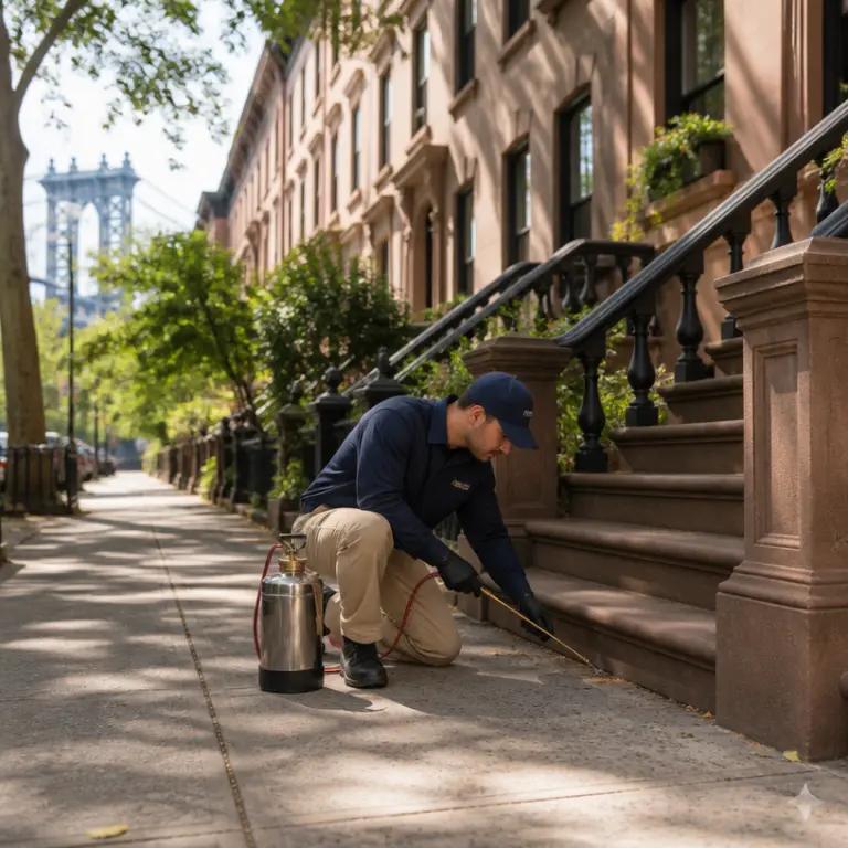 Professional ant control treatment in a Brooklyn property