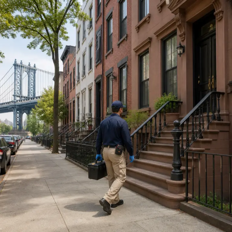 Professional mice control service being performed in a Brooklyn property